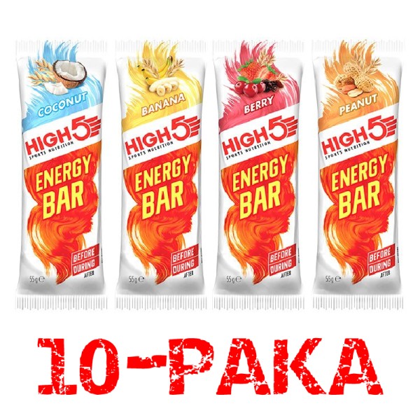 HIGH5 ENERGY BAR 55G BATONIŅŠ 10-paka