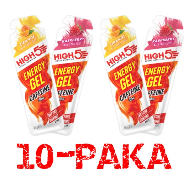 HIGH5 GEL+ CAFFEINE 30MG ENERĢIJAS ŽELEJA 10-PAKA