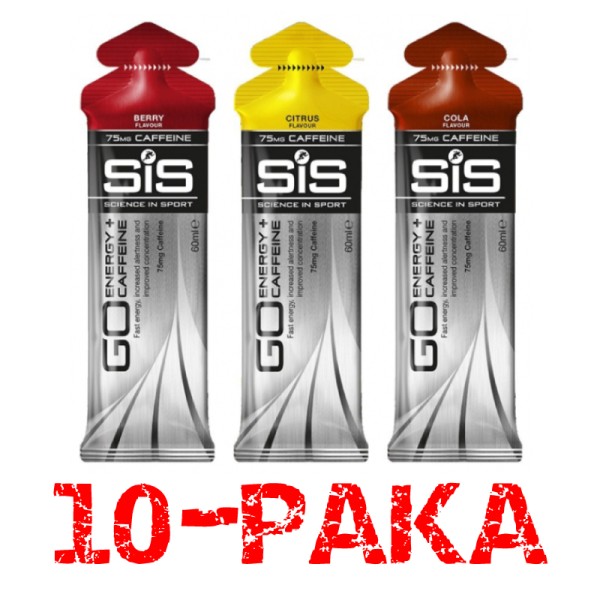 SIS GO ENERGY GEL+ CAFFEINE 75MG ENERĢIJAS ŽELEJA 10-paka